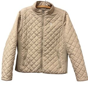 U.S. Polo Assn. tan quilted zip up jacket, womens large